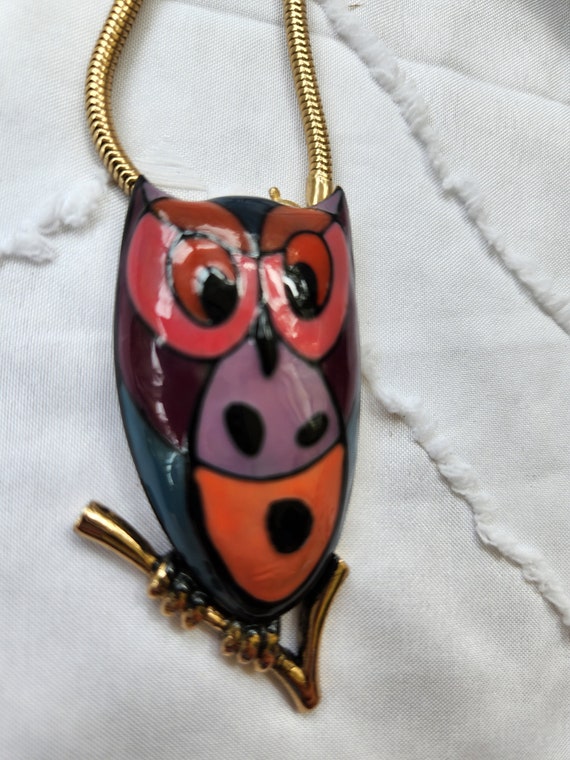 Vintage eisenberg owl pendant - image 1