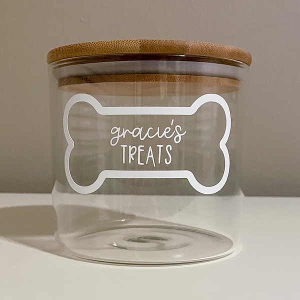 personalized dog treat jar • bone outline