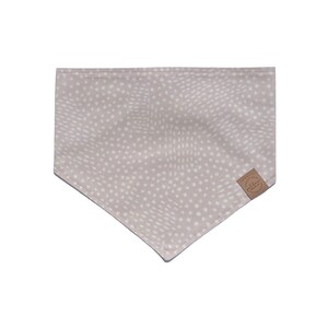 tan speckle | snap on dog bandana | organic cotton pet scarf | spring pet accessories