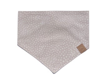 tan speckle | snap on dog bandana | organic cotton pet scarf | spring pet accessories