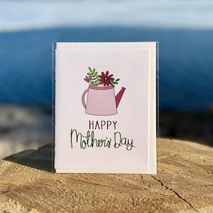 Happy Mothers Day Flowers Watering Can | Mothers Day Card | Newfoundland and Labrador | East Coast Canada | Greeting Cards