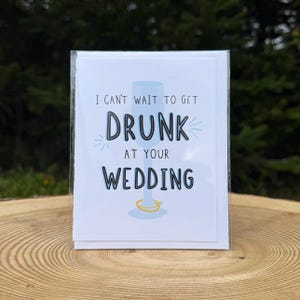Mariage drôle + carte de fiançailles | J'ai hâte de me saouler à votre mariage | de voeux | Côte est du Canada | Terre-Neuve-et-Labrador |