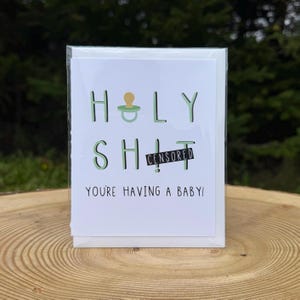Bon sang, vous allez avoir un bébé | Carte de fête de naissance drôle | carte de voeux de bébé | Future maman | Cartes de voeux amusantes