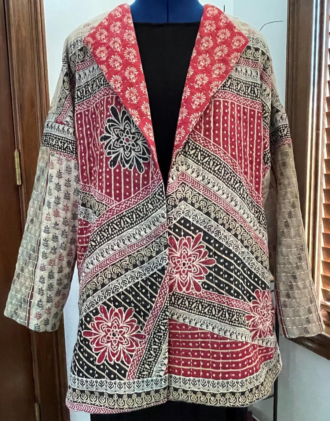 Oneofakind Vintage Kantha Quilt Jacket Etsy