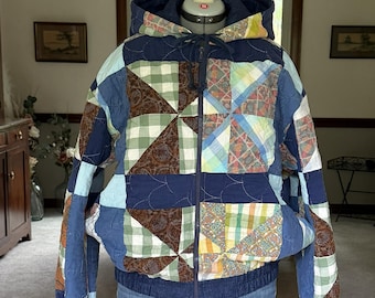 Old Quilt Hooded Bomber
