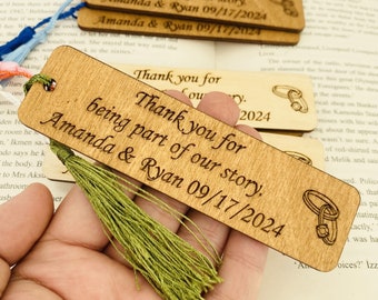 Custom Wooden Bookmarks Favor - Wedding Gift for Guests - The Perfect Wedding Favors for Cherished Memories - Rustic Wedding Bulk Favors