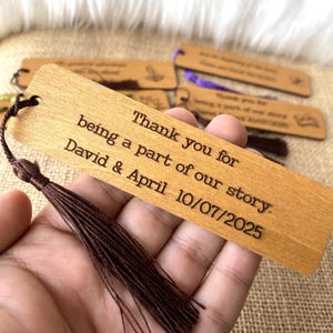 Custom Wooden Bookmarks for Wedding - Rustic Bookmarks Favors image 9