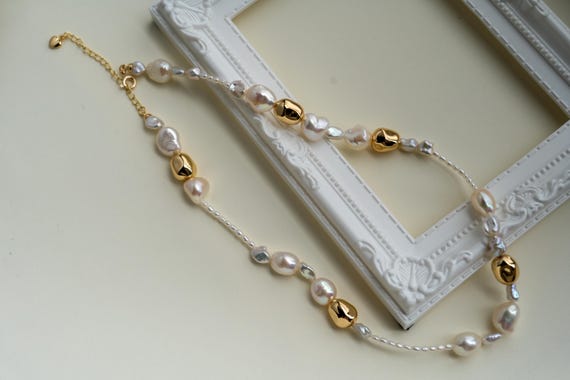 14kgf⌘baroque pearl necklace Baroque Pearl Necklace — GLDN