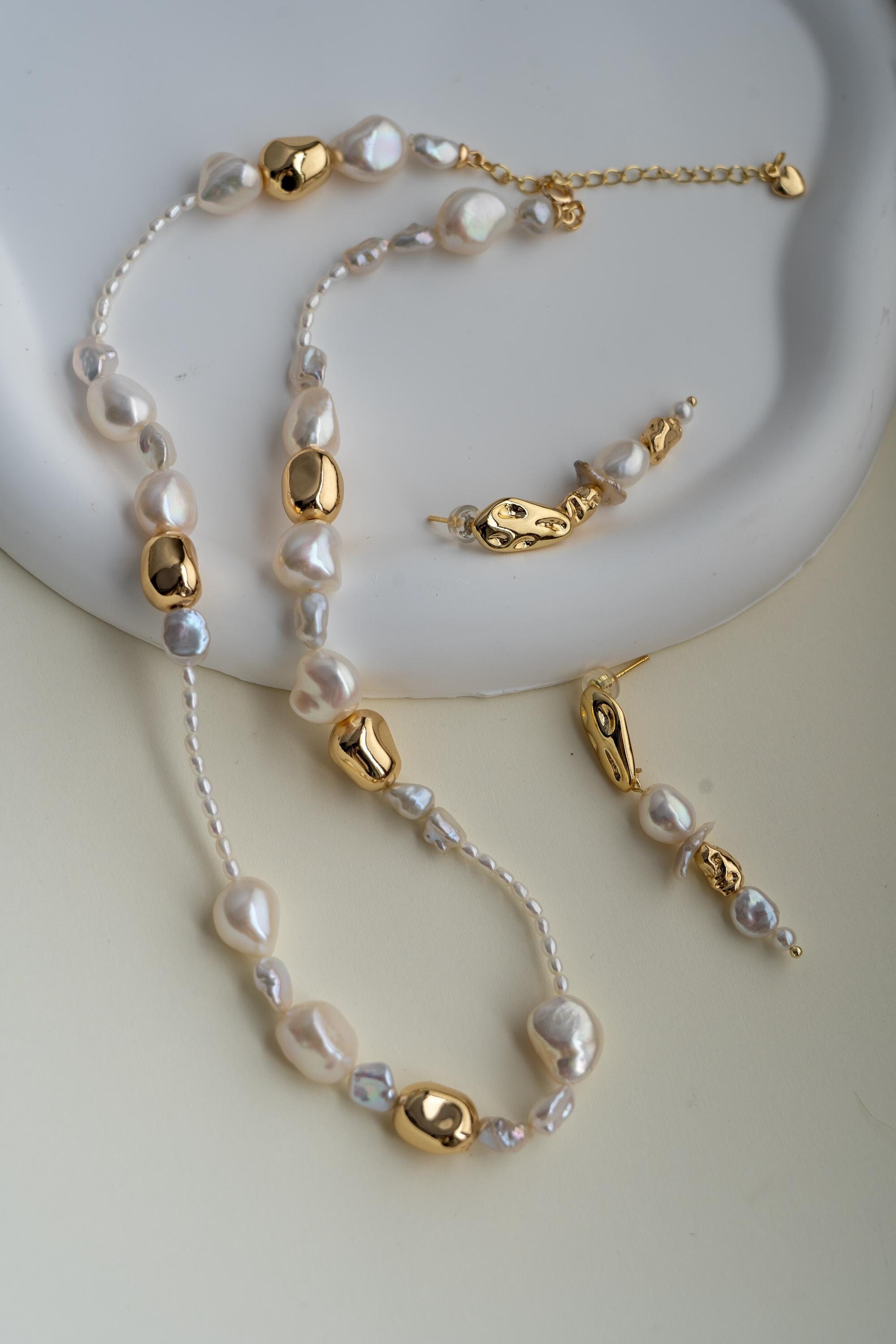 14kgf⌘baroque pearl necklace Cairns Baroque Pearl Necklace 14K Gold Plated Jewelry Keshi