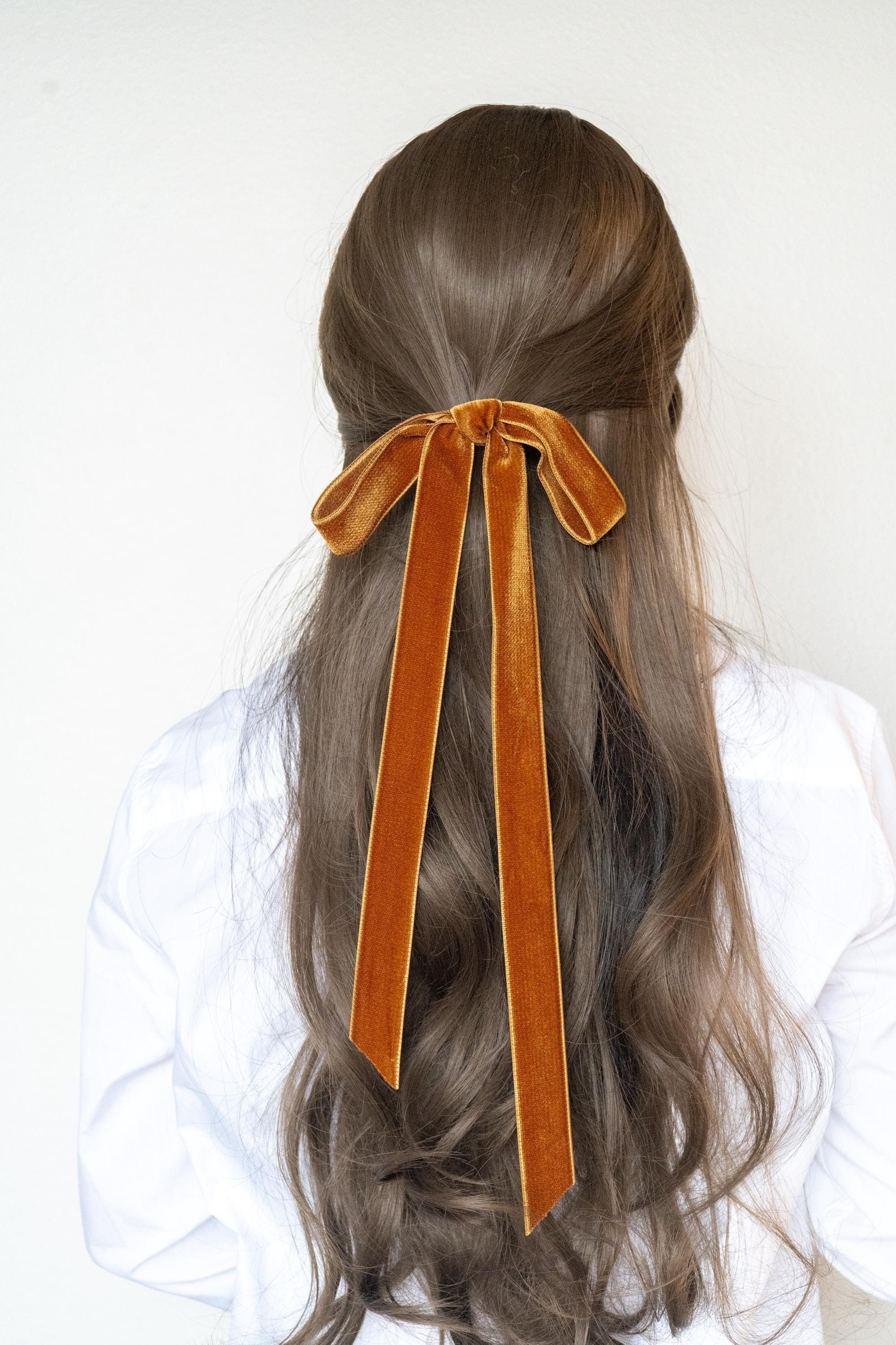 Vintage 1950s Bonwit Teller Therese Ahrens Velvet Hair Bow Comb Pair Retro 8.5” 50s Headband Styles - Etsy main image 2