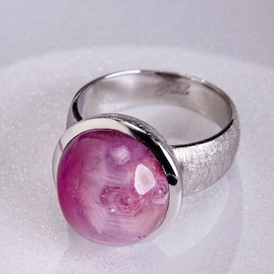 Large Star Ruby Silver Ring Natural Red Gemstone Corundum Fine Stetement Unisex Jewelry Birthstone For Her Him Mens Ring Bold Unisex gift