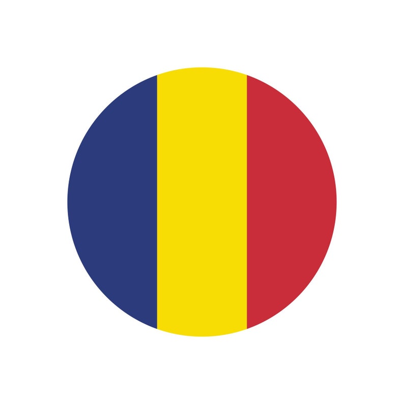 Romania Sticker Romania Romania Sticker 5 Cm Round Flag Round Vinyl Stickers EM World ...