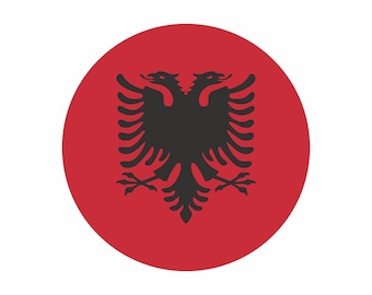 Albania Albania Sticker 5 cm Round Flag Round Vinyl Stickers EM World Cup