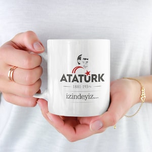 Atatürk Izindeyiz Kaffeetasse Tasse Ceramic Kaffee Coffee Mug 11oz Cup Turkey Türkiye Istanbul Werbetasse Fototasse Logo Keramik Geschenk
