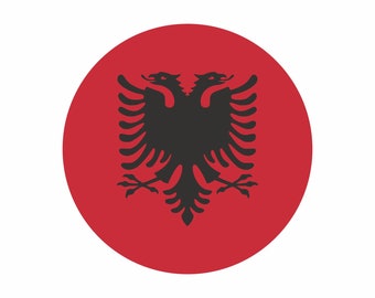 Albania Albania Sticker 8 cm Round Flag Round Vinyl Stickers EM World Cup