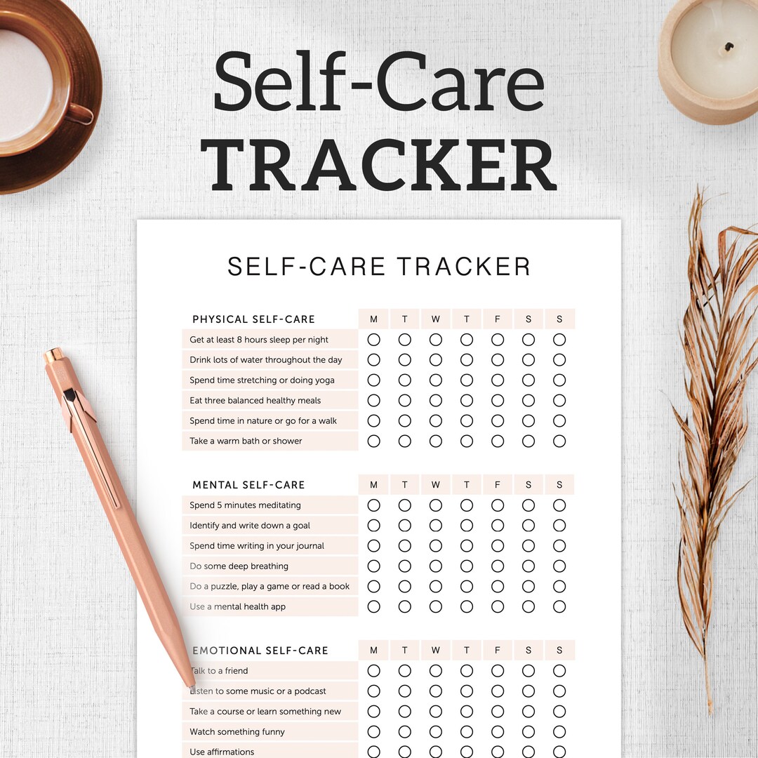Self Care Tracker Printable Checklist, PDF – DOWNLOAD - Etsy