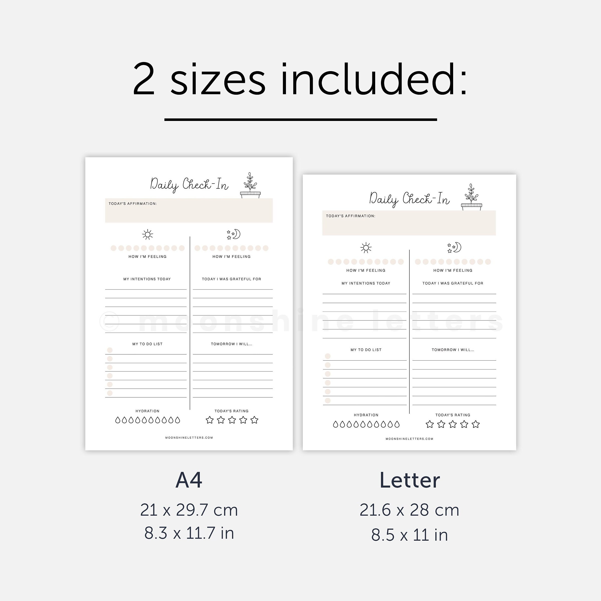 Daily Check in Journal Printable, PDF – DOWNLOAD - Etsy