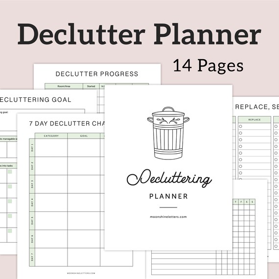 Declutter Planner Printable, Decluttering Guide & Declutter Challenge, PDF – DOWNLOAD