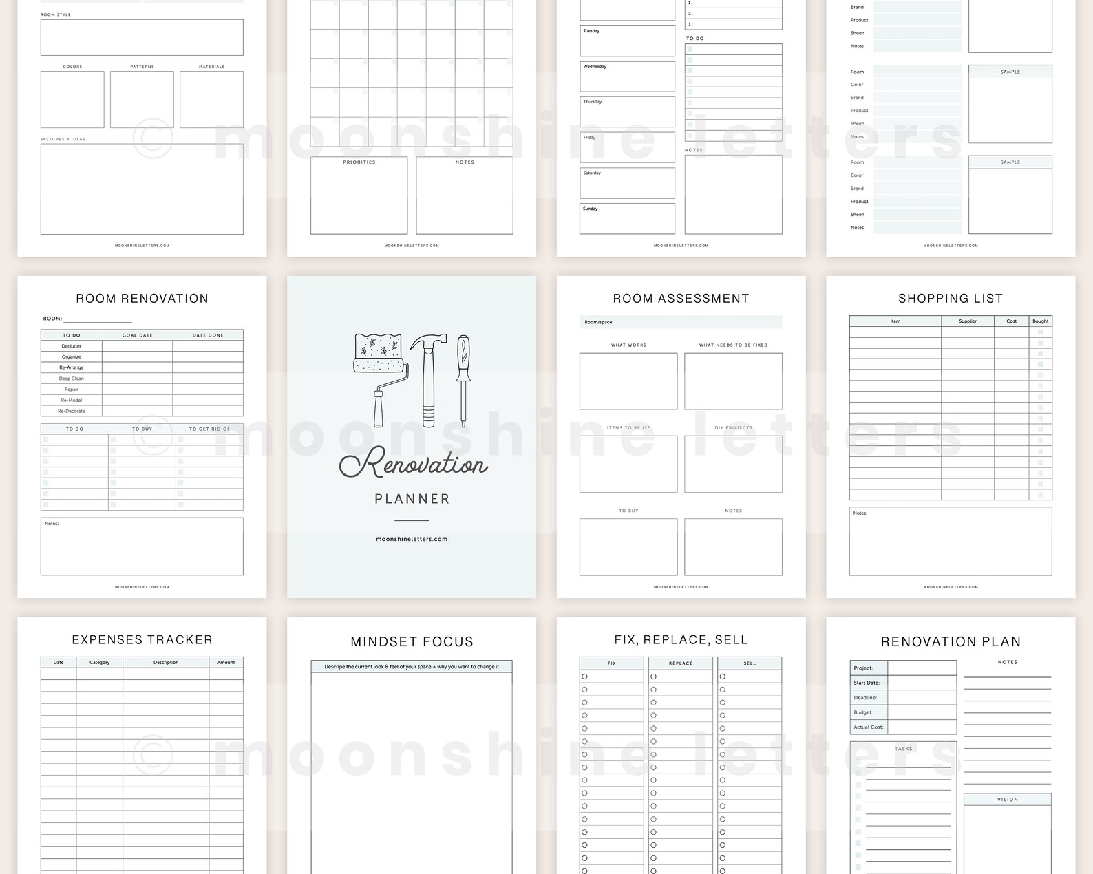 Home Renovation Planner Printable, Home Remodel Planner, PDF – DOWNLOAD ...