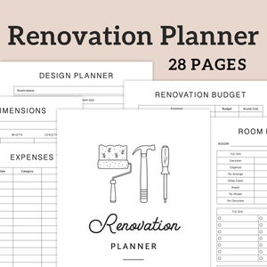 Home Renovation Planner Printable Home Remodel Planner Black - Etsy