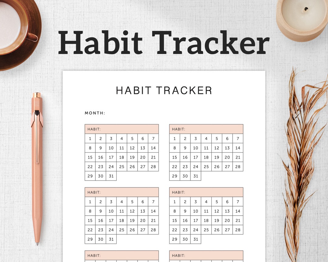 Monthly Habit Tracker Printable, PDF DOWNLOAD - Etsy
