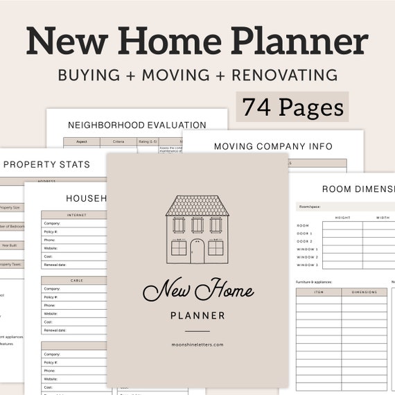 Complete Home Buying Planner, Home Buyer Guide – Moving Planner – Renovation Planner, PDF – DOWNLOAD