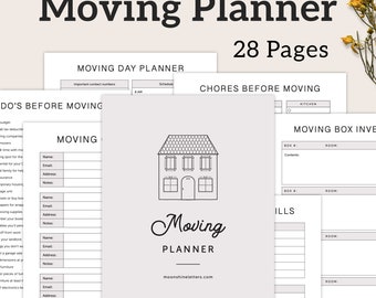 Home Moving Planner Printable, House Moving Checklist, Relocation Planner, PDF – DOWNLOAD
