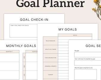 Goal Planner PDF with Goal Setting Worksheet, Printable DOWNLOAD