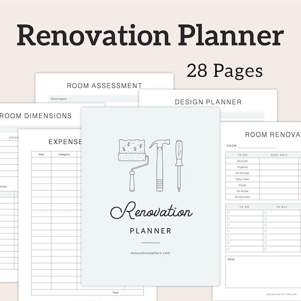 Home Renovation Planner Printable, Home Remodel Planner, PDF – DOWNLOAD
