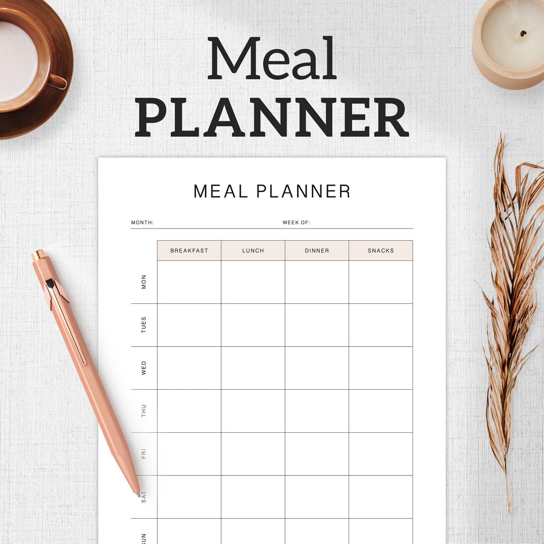 Weekly Meal Planner Printable, PDF DOWNLOAD - Etsy