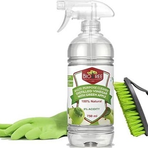 2 X 750ml Biotree, Extra Strong 8% Distilled White Vinegar Multi-purpose Cleaner With Green Apple and Citrus Scent image 2