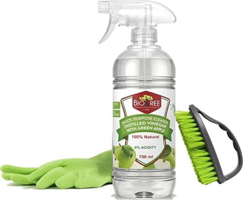 2 X 750ml Biotree, Extra Strong 8% Distilled White Vinegar Multi-purpose Cleaner With Green Apple and Citrus Scent image 2