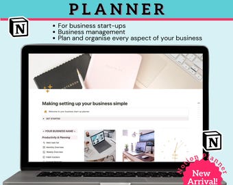 Notion Business Planner Template, Notion Service Business Dashboard, Business Goals, Marketing Finance, Business Start up Notion Planner