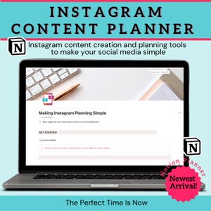 Instagram Planning Notion Template, Notion Instagram Content Planner, Notion Planner, Instagram Planner, Social Media Content Calendar