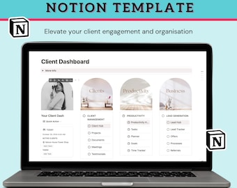 Client Dashboard Notion Template, Client Portal Notion Template, Notion Client Dashboard, Project Management, Client and Project Onboarding