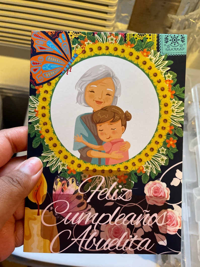 Spanish Birthday Card for Grandma Etsy