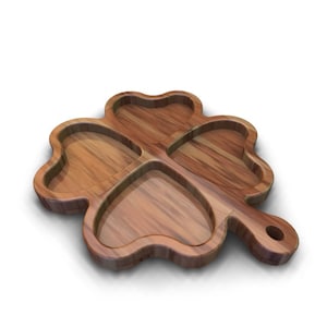 Piatto da portata cnc, Vassoio di giunzione per noci, Vassoio snack alimentare, Vassoio piatto compartimentale, CNC legno 3D, Piano vettoriale, STL, SVG, DXF, file cnc per legno