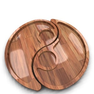 Assiette de service cnc, Plateau commun pour noix, plat compartimenté svg, cnc bois 3D, assiette de service, Plan vectoriel, STL, SVG, DXF, fichiers cnc pour le bois