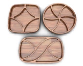 Serving tray cnc, Vector file, Vector plan, DXF, SVG, cnc file for wood, compartmental dish, serving plate, Food snack tray, plate, cnc file