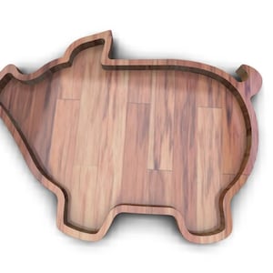K&ouml;nnte beinhalten: Serviertablett aus Holz in Form eines Schweins. Das Tablett ist aus hellbraunem Holz mit nat&uuml;rlicher Holzmaserung.