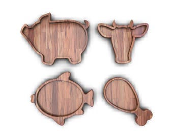 Serving plate cnc, Food snack tray, Vector file, Vector plan, DXF, SVG, cnc file for wood, Food CNC Cut File, serving tray, plate, cnc file