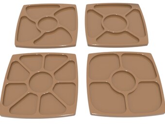 Geteilter Teller cnc, Servierplatte cnc, Snack-Tablett, Serviertablett, Vektordatei, Vektorplan, DXF, CNC-Datei für Holz, SVG, cnc-Dateien