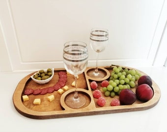 Wine serving tray dxf, serving plate cnc, serving tray, Food snack tray, beer tray cnc, Vector plan, DXF, cnc file for wood, SVG, cnc file