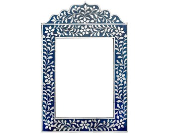 Handmade Bone Inlay Wooden Modern Striped Pattern Mirror Frame Furniture, Mirror Frame Wall Decor Furniture, || Free Shipping