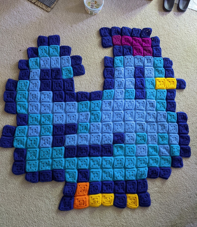 Stardew Valley Blue Chicken Crochet Blanket Pattern Beginner Etsy