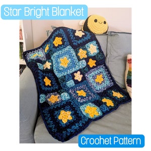 Star Bright Crochet Blanket Pattern Beginner friendly Star crochet Pattern Photo Guide image 1