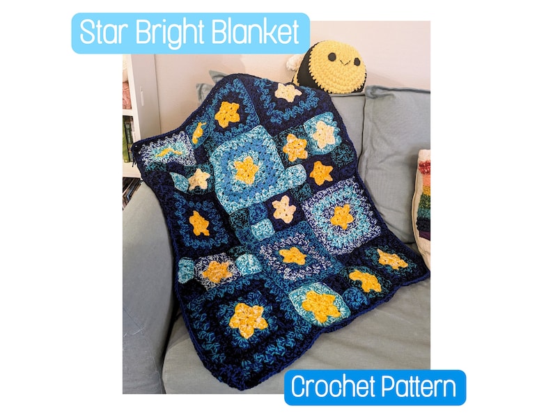 Star Bright Crochet Blanket Pattern Beginner friendly Star crochet Pattern Photo Guide image 1