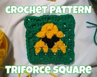 Zelda Triforce Granny Square Crochet Pattern | Beginners Crochet Pattern