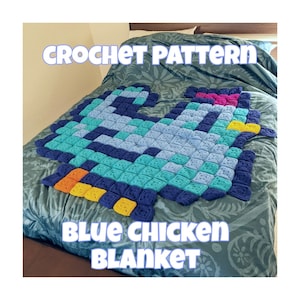 Stardew Valley Blue Chicken Crochet Blanket Pattern | Beginner Crochet Pattern