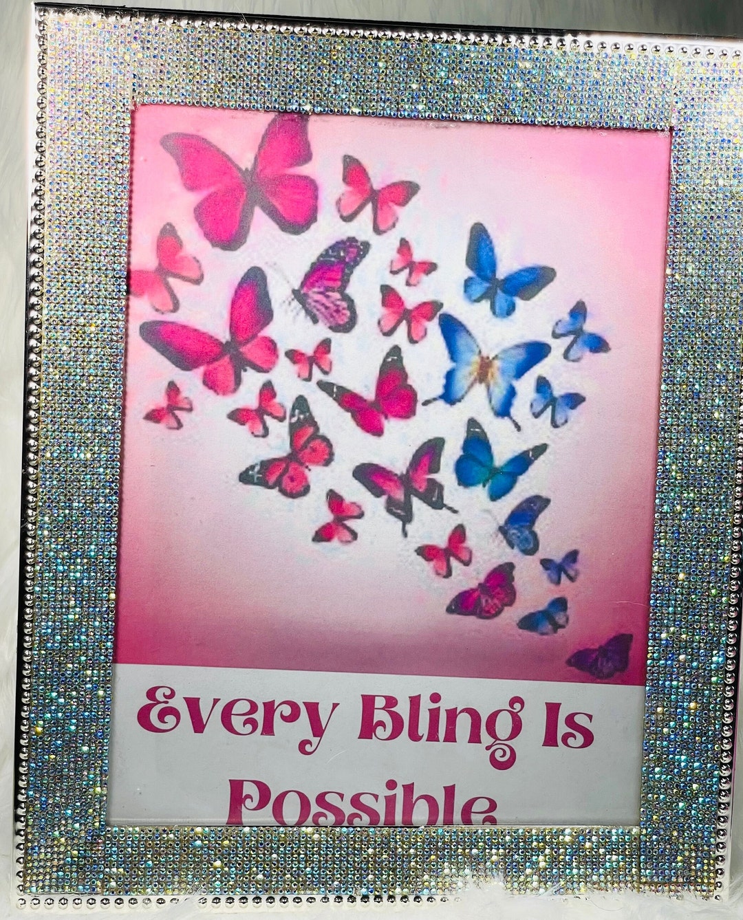 8 X 10 Bling Picture Frame Custom Made Gift Bedazzled Gift Etsy